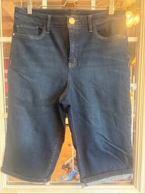 Christopher & Banks Dark Blue Denim Capris